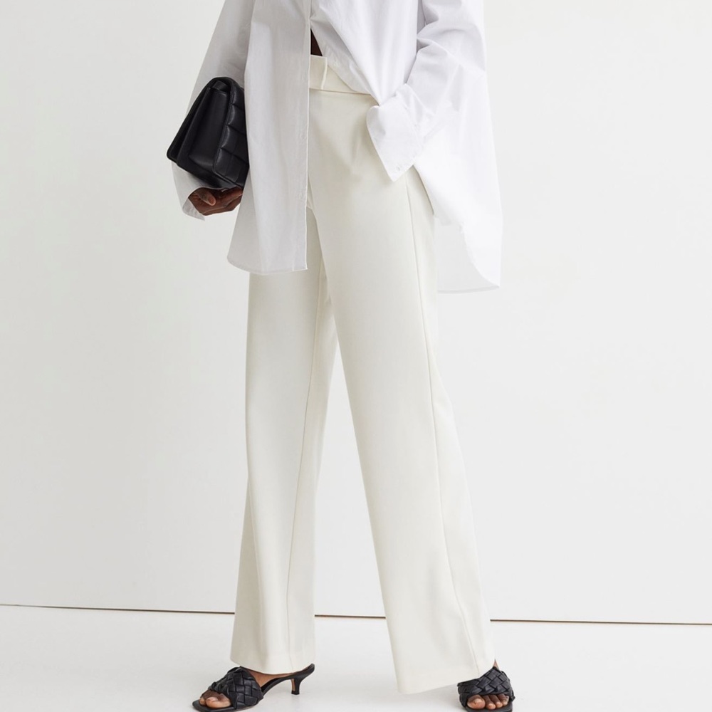 H&M wide leg pants ivory size 2 new with tags